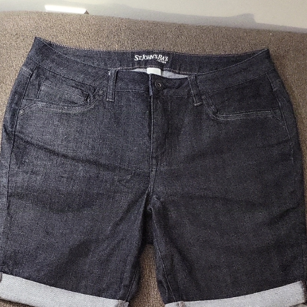 St. John's Bay Dark Denim Shorts